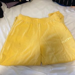 Yellow playboy joggers